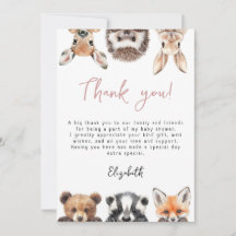 Roze Schattige Woodland Forest Animals Baby shower