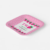 Roze Schattigee Aardbei Berry Sweet 2e Verjaardag Papieren Bordje (Gebogen)