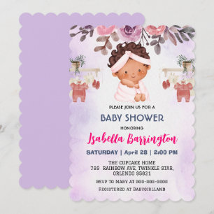 Roze Schattigee Baby Meisjes Roos bloemen kinder b Kaart