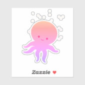Roze Schattigee Baby Octopus Cartoon Sticker (Vel)