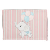 Roze, Schattigee baby olifant Kussensloop (Voorkant)