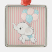 Roze, Schattigee baby olifant Metalen Ornament (Voorkant)