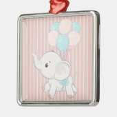 Roze, Schattigee baby olifant Metalen Ornament (Links)
