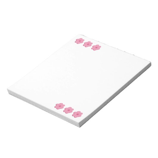 Roze Schattigee Bloemen Minimale Notitieblok Scrat (Linkerzijde)