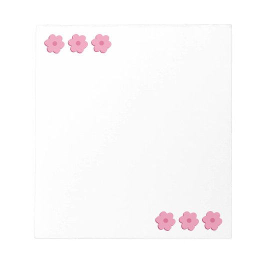 Roze Schattigee Bloemen Minimale Notitieblok Scrat (Voorkant)