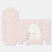 Roze Schattigee Boho Arch Gingham Sweetheart Baby Bedankdoosjes (Ongevouwen)