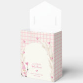 Roze Schattigee Boho Arch Gingham Sweetheart Baby Bedankdoosjes (Open)