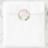 Roze Schattigee Boho Boog Cactus Speelgoed Meisje Ronde Sticker (Tas)