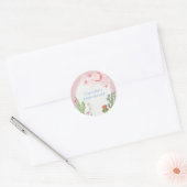 Roze Schattigee Boho Boog Cactus Speelgoed Meisje Ronde Sticker (Envelop)