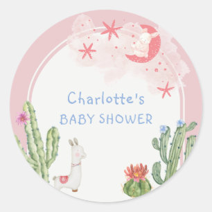 Roze Schattigee Boho Boog Cactus Speelgoed Meisje  Ronde Sticker