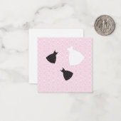 Roze Schattigee bruiloft Notitiekaartje (Voorkant / Achterkant in situ)