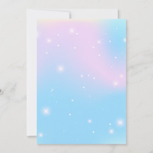 Roze Schattigee Eenhoorn dinosaurussen regenboog V Kaart (Achterkant)