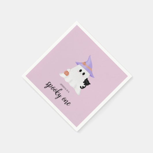 Roze Schattigee geest Halloween 1e verjaardagsfees Servet (Hoek)