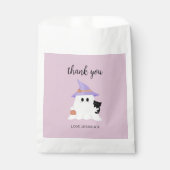 Roze Schattigee Geest Halloween Verjaardag Dank u Bedankzakje (Voorkant)