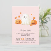 Roze Schattigee geest Spooktaculaire truc of behan Kaart (Staand voorkant)