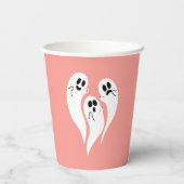 Roze Schattigee Geesten Papieren Bekers (Achterkant)