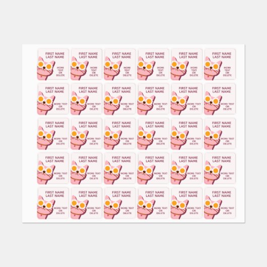 Roze Schattigee gepersonaliseerde meisje kleding l Labels (Vel)