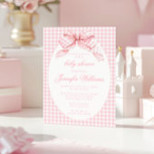 Roze Schattigee Gingham Coquette Bow Baby Girl Sho Kaart