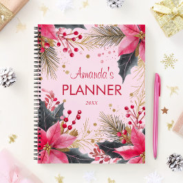 Roze Schattigee Girly Elegante Kerstvakantie Planner