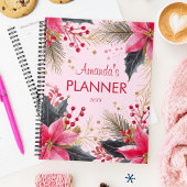 Roze Schattigee Girly Elegante Kerstvakantie Planner