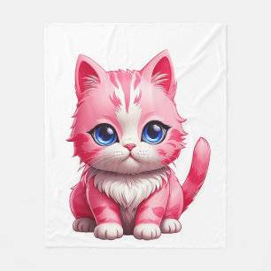 Roze Schattigee kat Fleece Deken