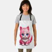 Roze Schattigee kat Schort (Insitu)