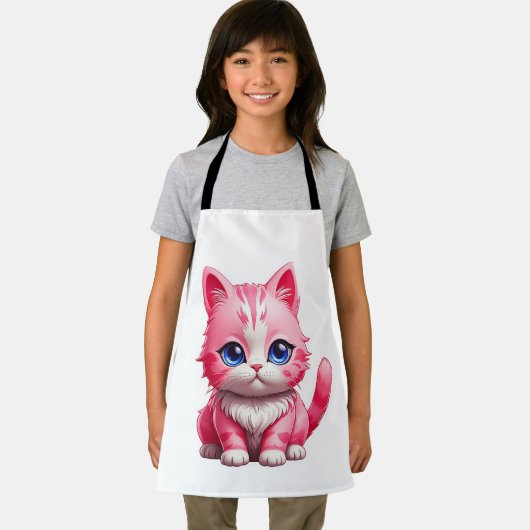Roze Schattigee kat Schort (Insitu)