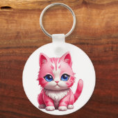 Roze Schattigee kat Sleutelhanger (Achterkant)