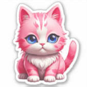 Roze Schattigee kat Sticker (Voorkant)