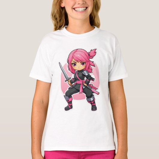 Roze Schattigee kat T-shirt (Voorkant)