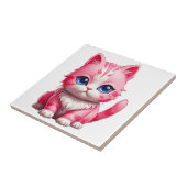 Roze Schattigee kat Tegeltje (Zijkant)