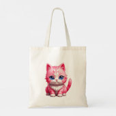 Roze Schattigee kat Tote Bag (Achterkant)