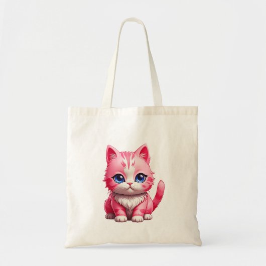 Roze Schattigee kat Tote Bag (Voorkant)