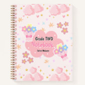 Roze Schattigee Kleurrijke Custom Spiral Notitiebo Notitieboek (Voorkant)