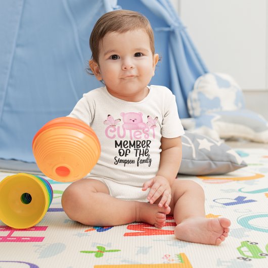 Roze Schattigee lid van het gezin Romper