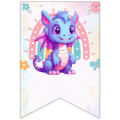 Roze Schattigee Magische Eenhoorn Dinosaurussen Ve Vlaggetjes (Eerste vlag)