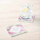 Roze Schattigee moderne Waterverf Boho Floral Kartonnen Onderzetters (Insitu)