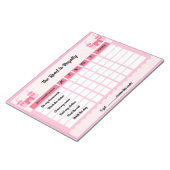 Roze Schattigee Note Reward Chore Chart Notitieblok (Schuin)