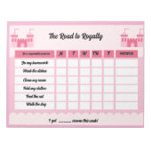 Roze Schattigee Note Reward Chore Chart Notitieblok (Voorkant)