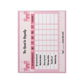 Roze Schattigee Note Reward Chore Chart Notitieblok (Linkerzijde)