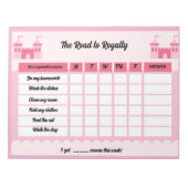 Roze Schattigee Note Reward Chore Chart Notitieblok (Voorkant)