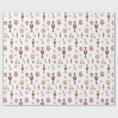 Roze Schattigee Notenkraker Sugar Land Waterverf Cadeaupapier (Vlak)