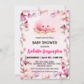 Roze Schattigee octopus inktvis bloemetjes baby sh Kaart (Voorkant)