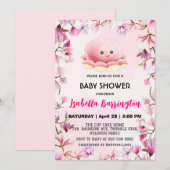 Roze Schattigee octopus inktvis bloemetjes baby sh Kaart (Voorkant / Achterkant)