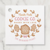 Roze Schattigee peperkoek Kerstkoekjes uitwisselin Bedankjes Labels (Voorkant)