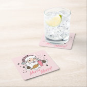 Roze Schattigee Santa, Boujee Santa w / Stanley Be Kartonnen Onderzetters (Insitu)