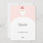 Roze Schattigee Santa Illustration Feestdagenkaart (Achterkant)
