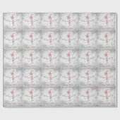 Roze Schattigee Sneeuwman Kerst Wrapping Papier (Vlak)