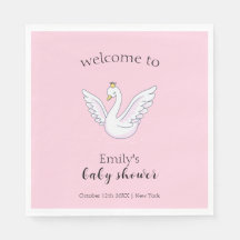 Roze Schattigee Sweet Princess Swan Baby shower We