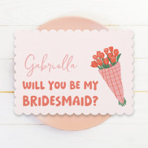 Roze Schattigee Tulp Zal je mijn bruidsmeisje voor